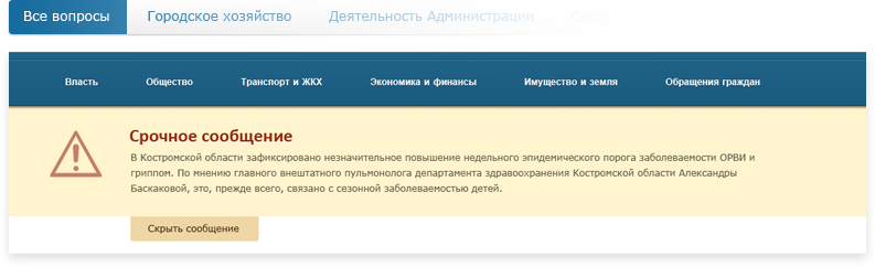 Сайт Администрации города Костромы 11 | Дизайн-студия «Медиасеть»